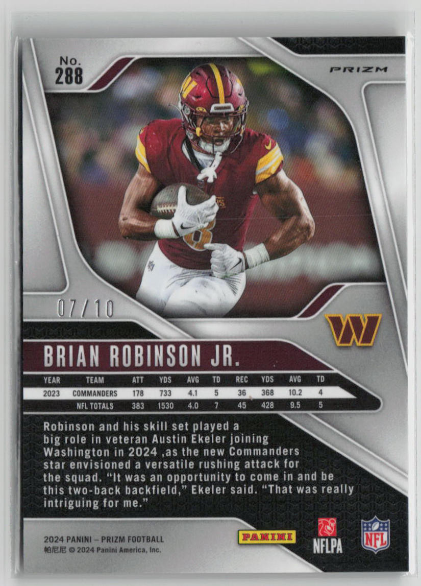 2024 Panini Prizm Brian Robinson Jr. 07/10 Gold #288