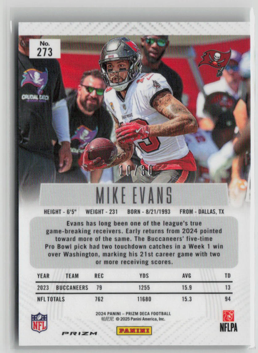 2024 Panini Prizm Deca Mike Evans Mojo 10/30 #273