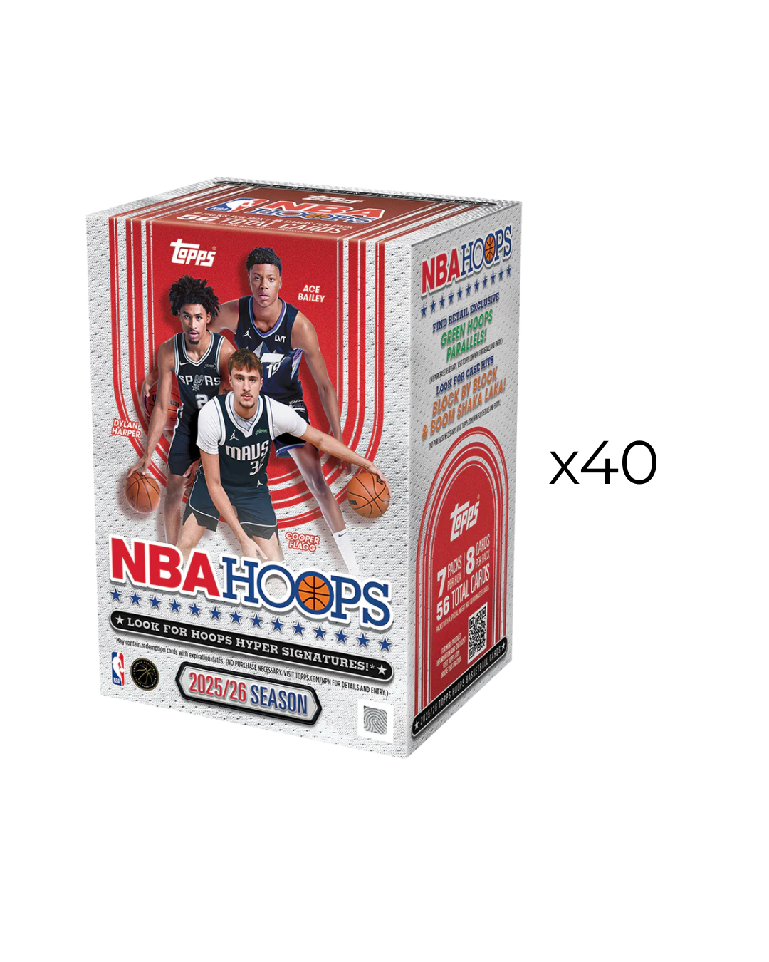 2025 Topps NBA Hoops Value Box Case (40 Boxes)