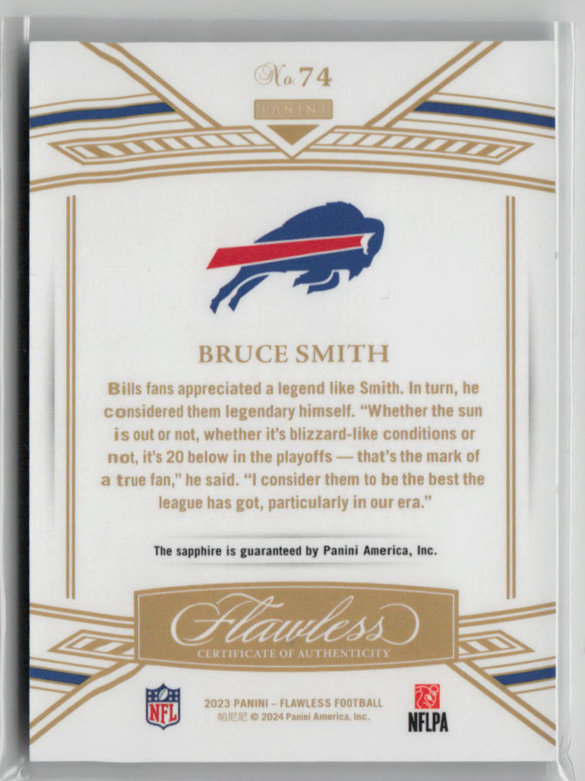 2024 Panini Flawless Football Bruce Smith Sapphire 01/15 #74