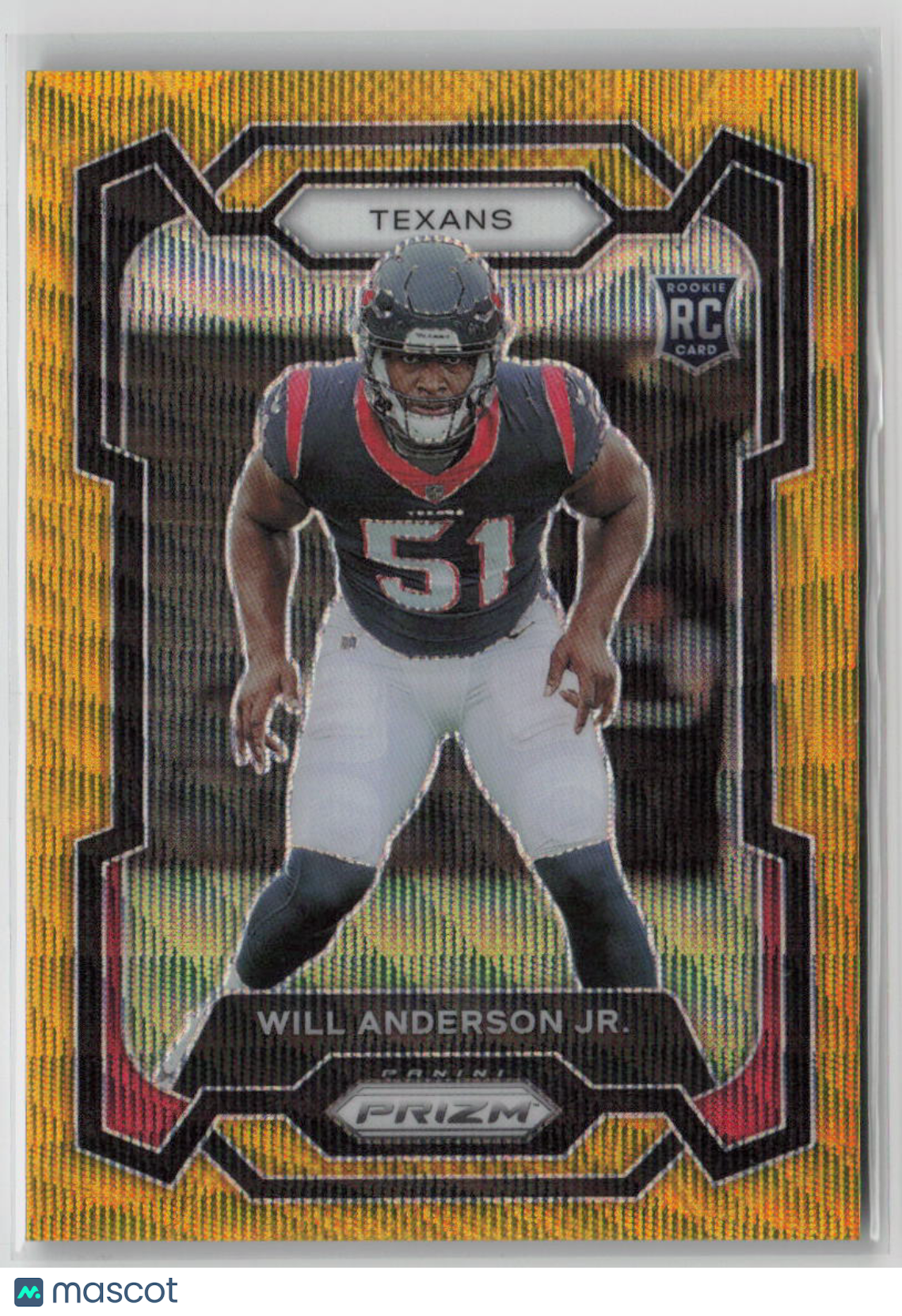 2023 Panini Prizm Football Will Anderson Jr. 08/10 RC Gold Wave #342