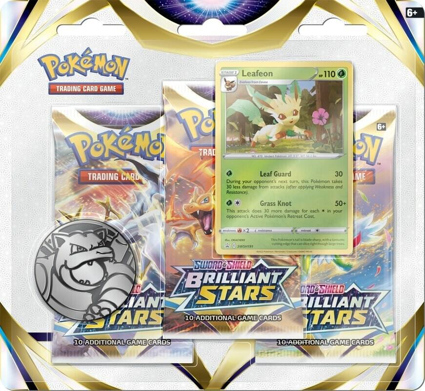 Pokemon Sword & Shield Brilliant Stars 3 Pack Blister - Random Art