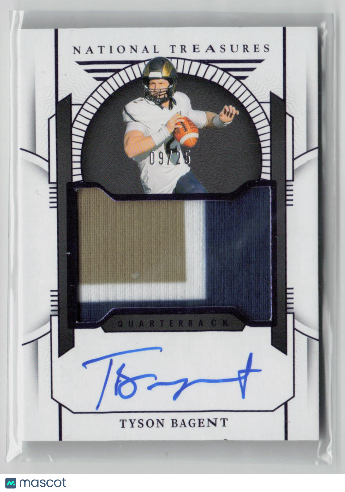 2024 Panini National Treasures Collegiate Tyson Bagent Autograph 09/25 Patch #82