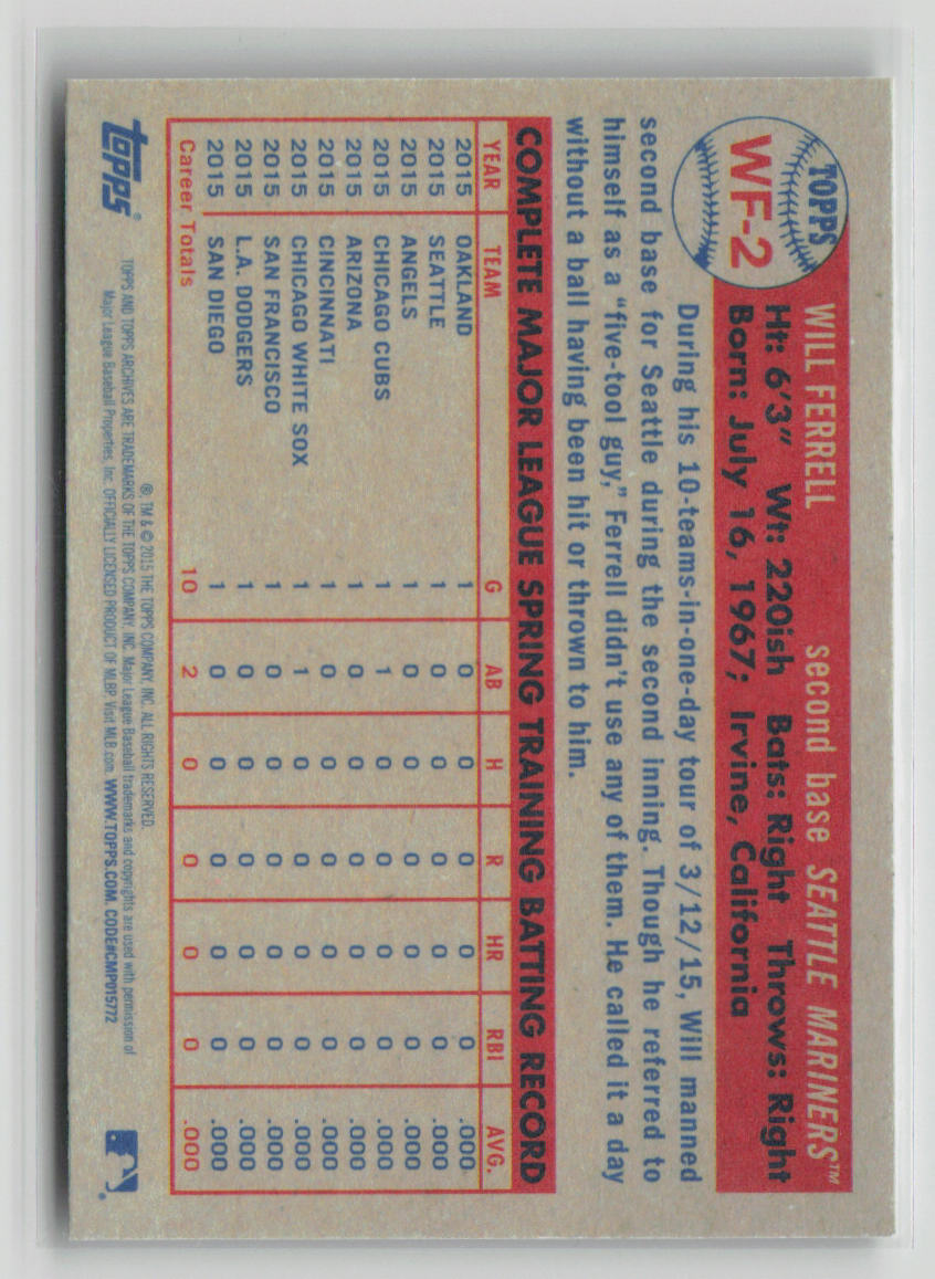 2015 Topps Will Ferrell #WF-2
