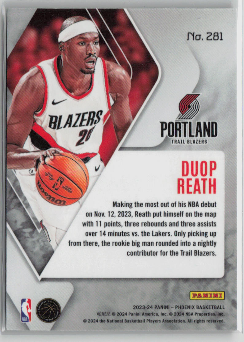 2023-24 Panini Phoenix Duop Reath Rookie Hieroglyphics #281