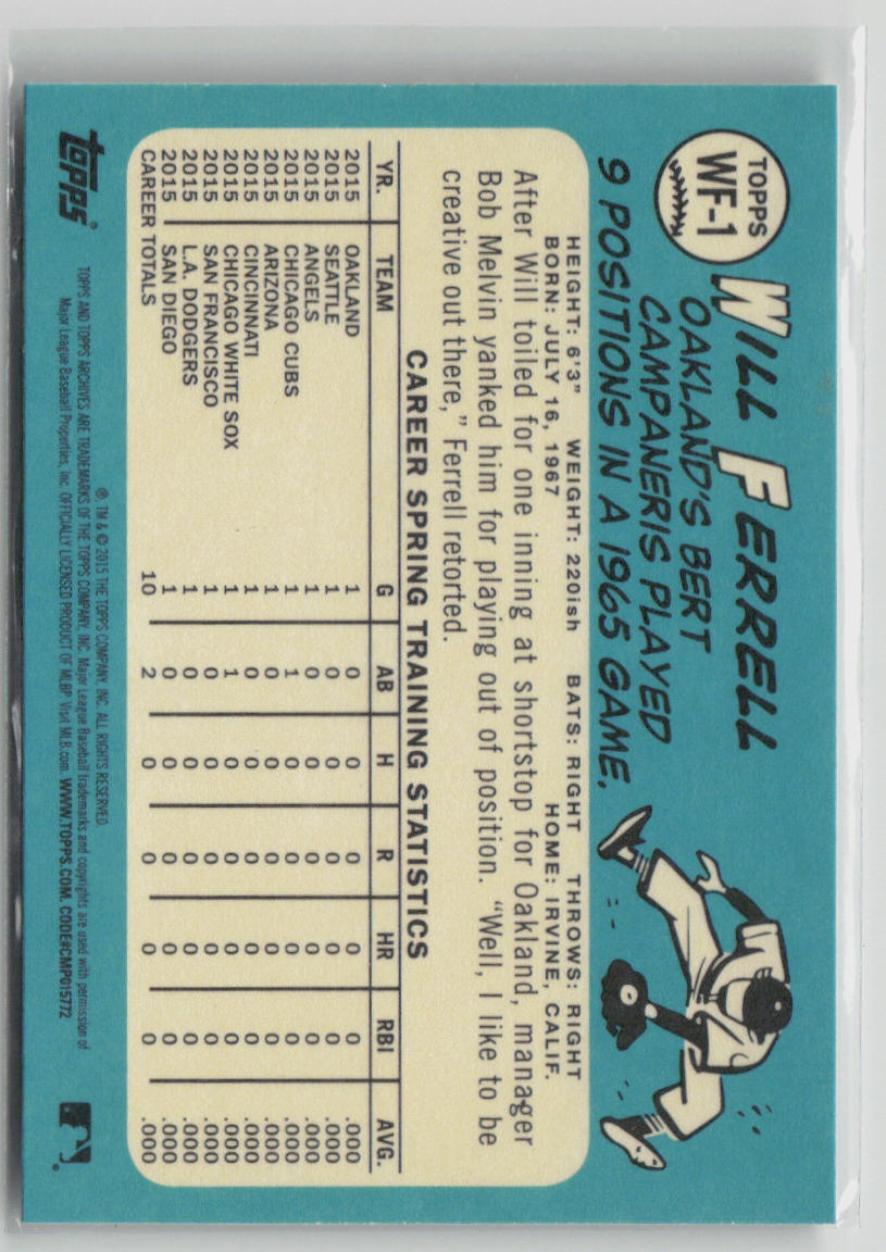 2015 Topps Will Ferrell #WF-1