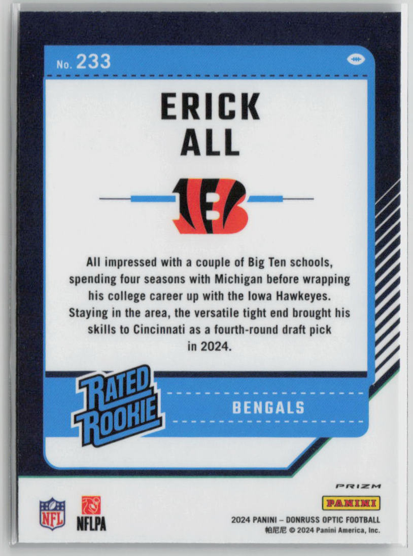 2024 Panini Donruss Optic Prizm Rated Rookie Erick All Blue Stars #233