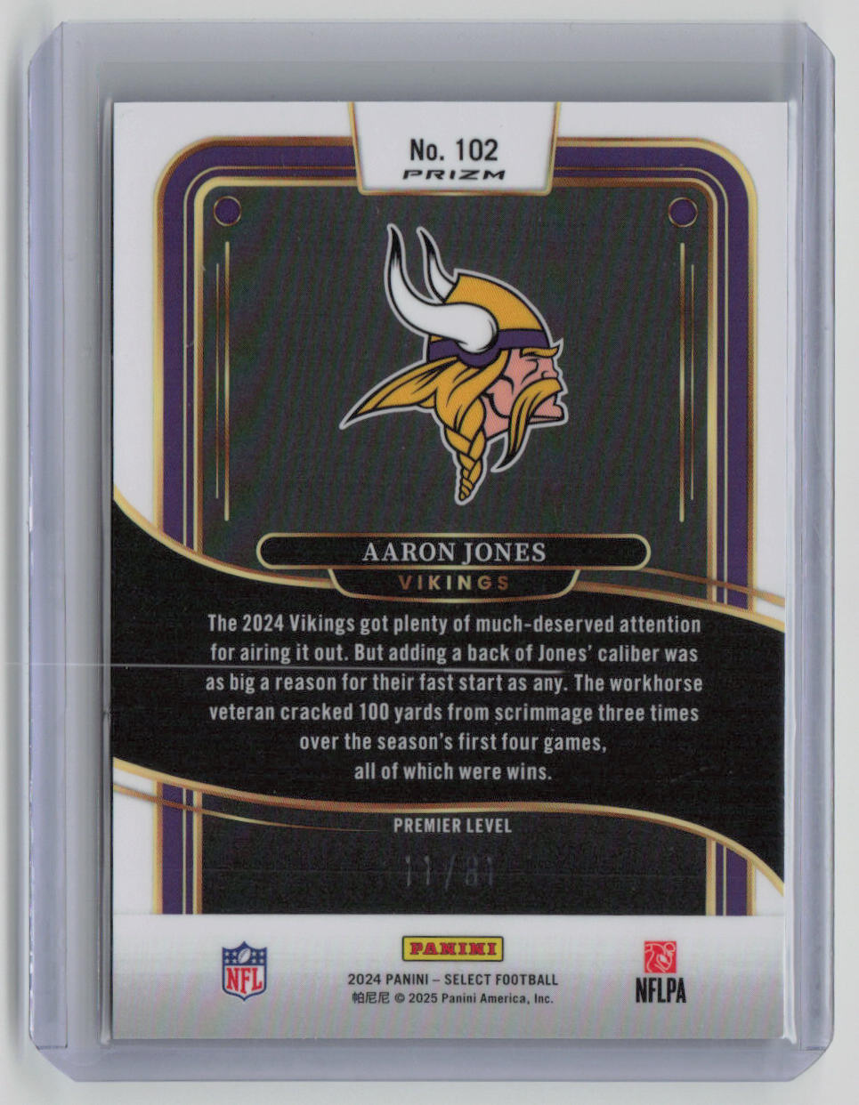 2024 Panini Select Prizm Aaron Jones Dragon Scale 11/81 #102