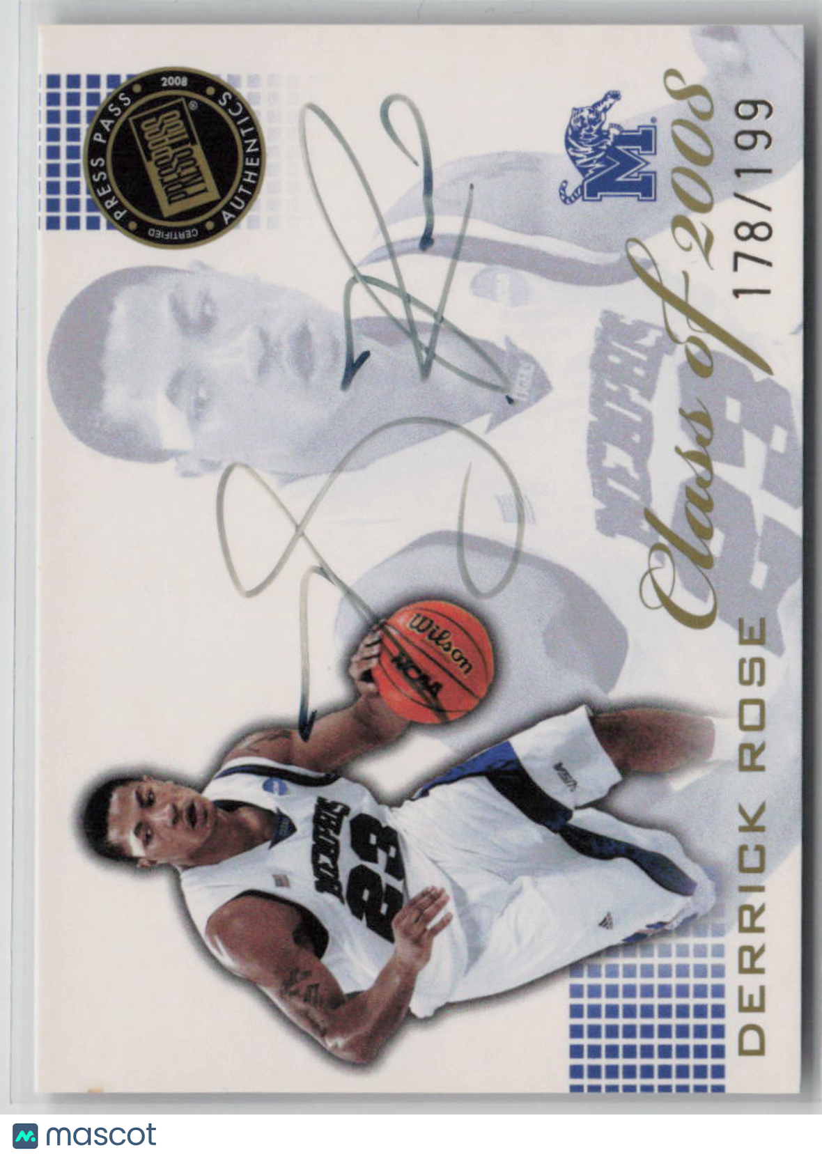 2008 Press Pass Class of 2008 Derrick Rose Autograph 178/199 #CL-DR