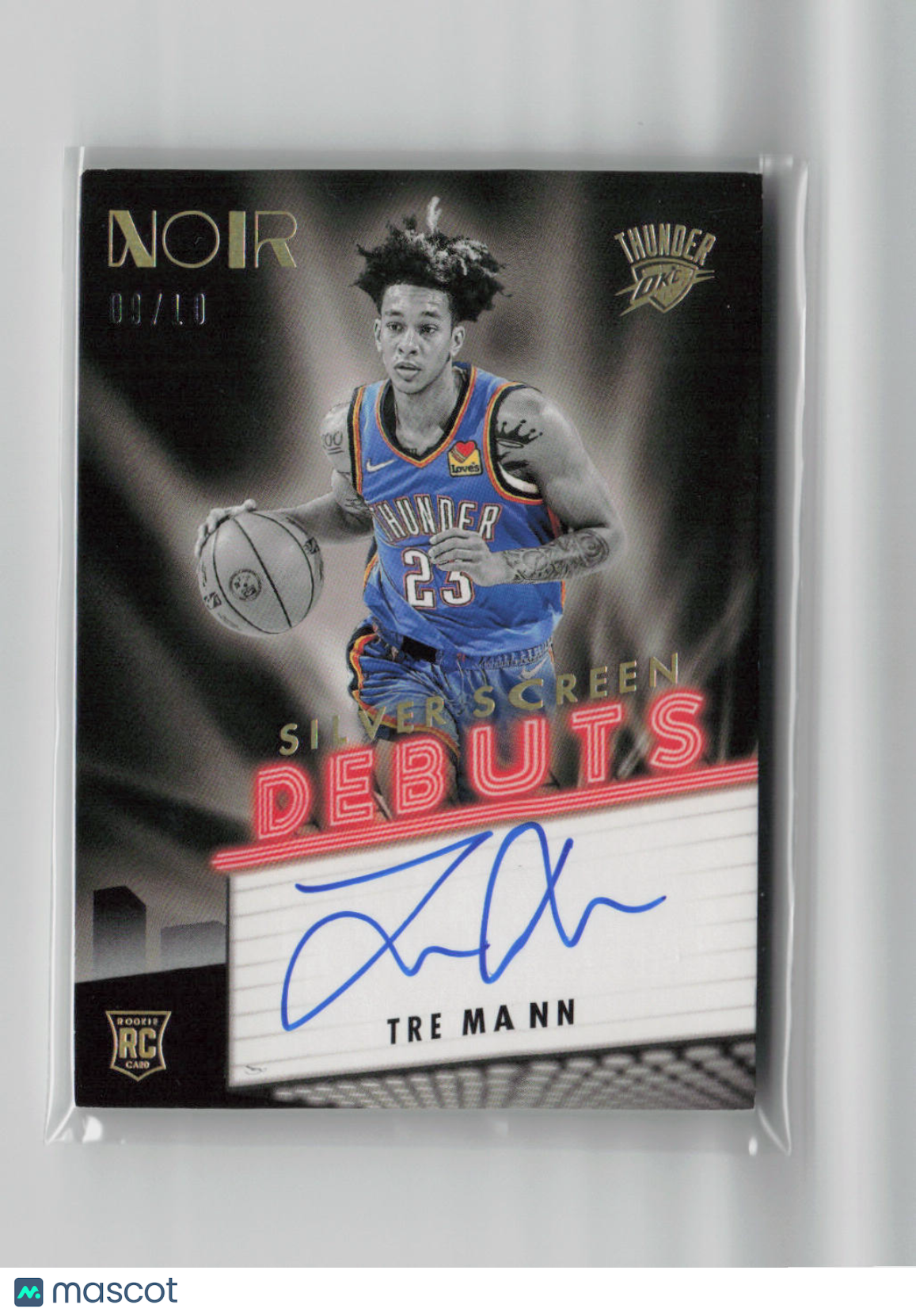 2021-22 Panini Noir Silver Screen Debuts Tre Mann 09/10 RC #SIL-TRE