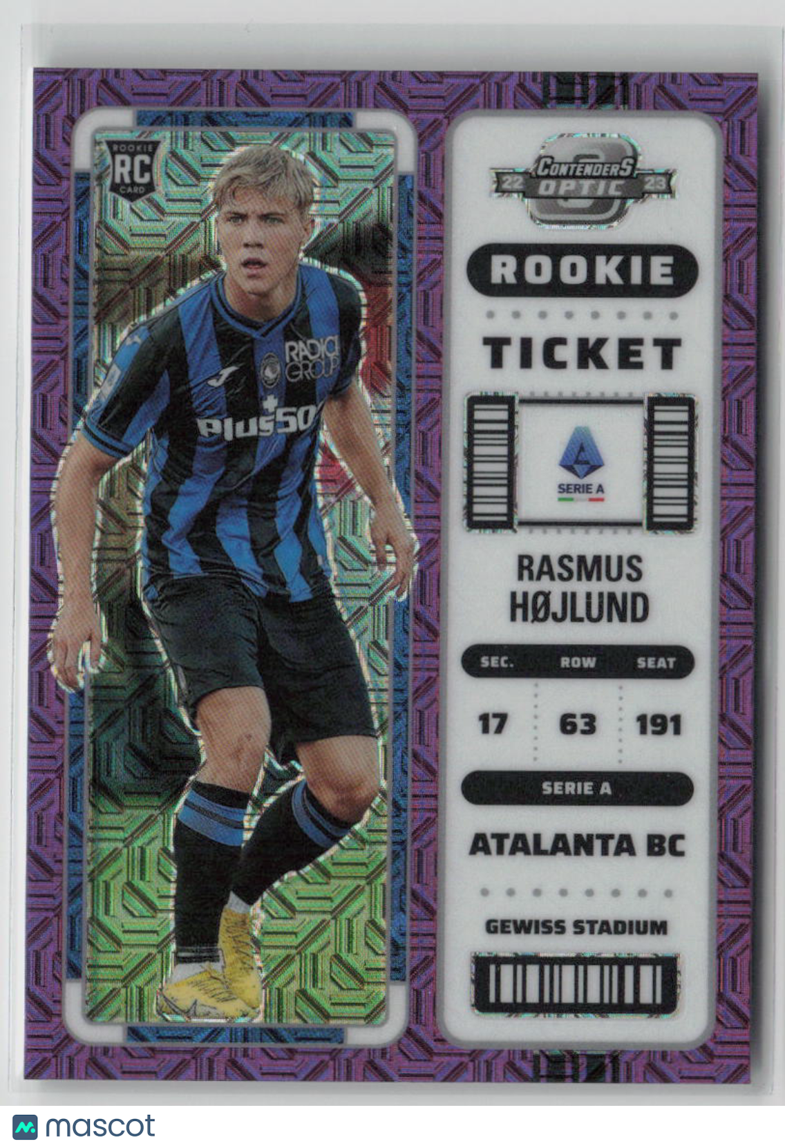 2022-23 Panini Contenders Optic Prizm Rasmus Højlund RC #291
