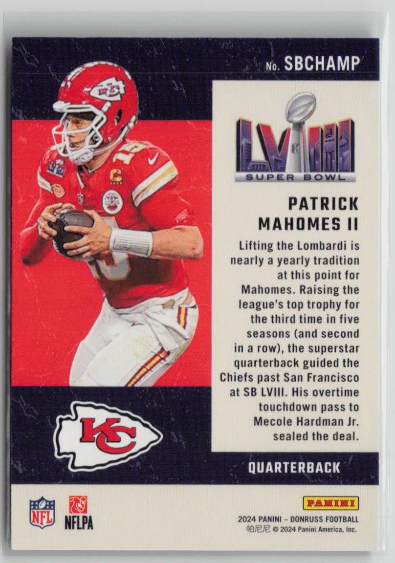 2024 Panini Donruss Football Patrick Mahomes II 046/100 #SBCHAMP