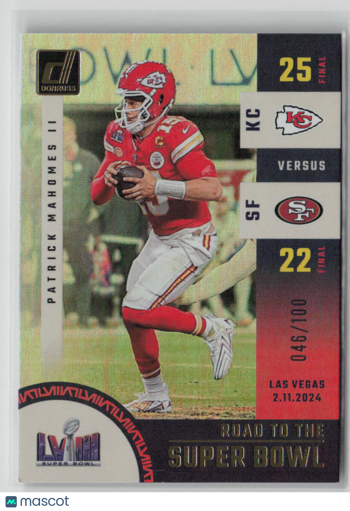 2024 Panini Donruss Football Patrick Mahomes II 046/100 #SBCHAMP