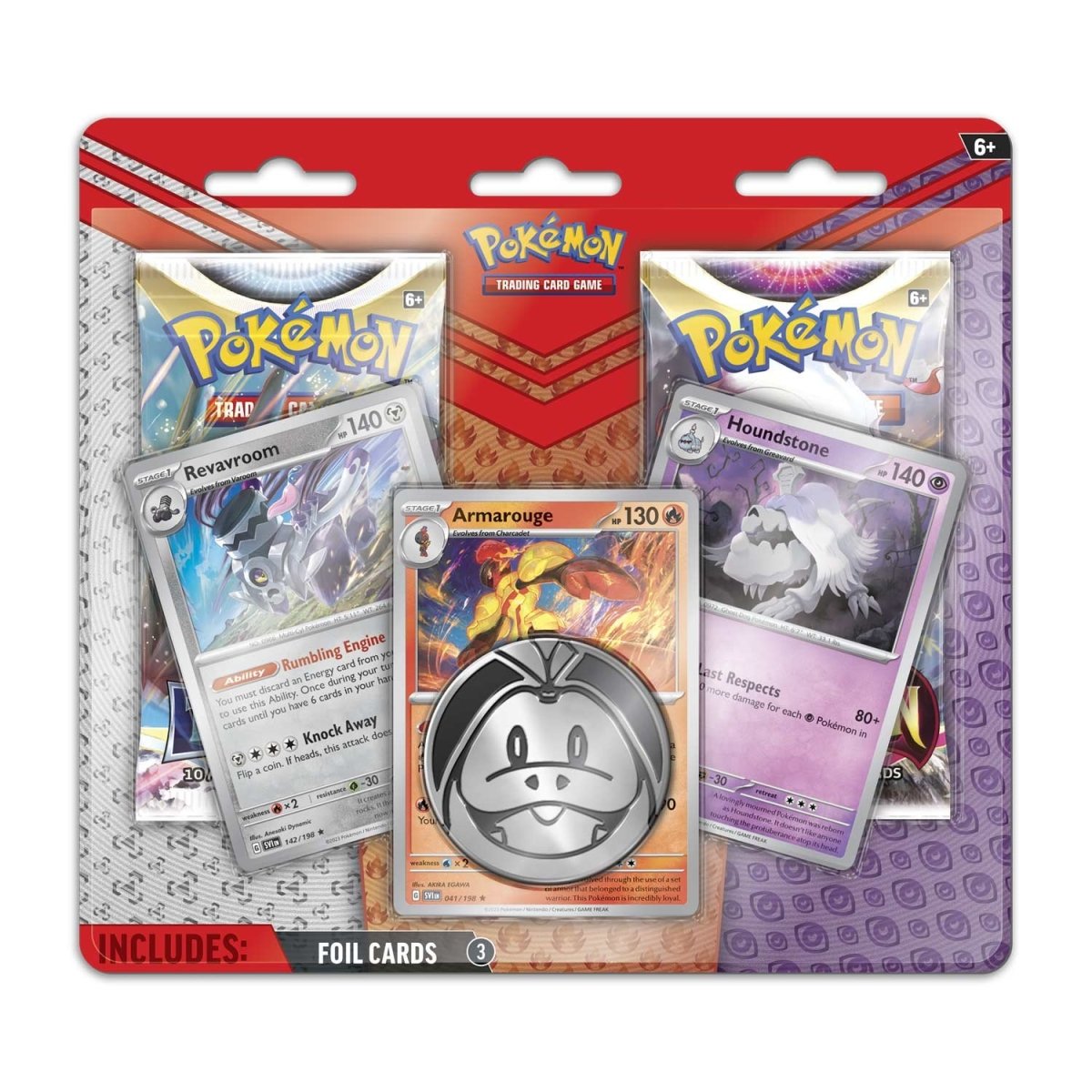 Armarouge, Revavroom & Houndstone Cards with 2 Booster Packs