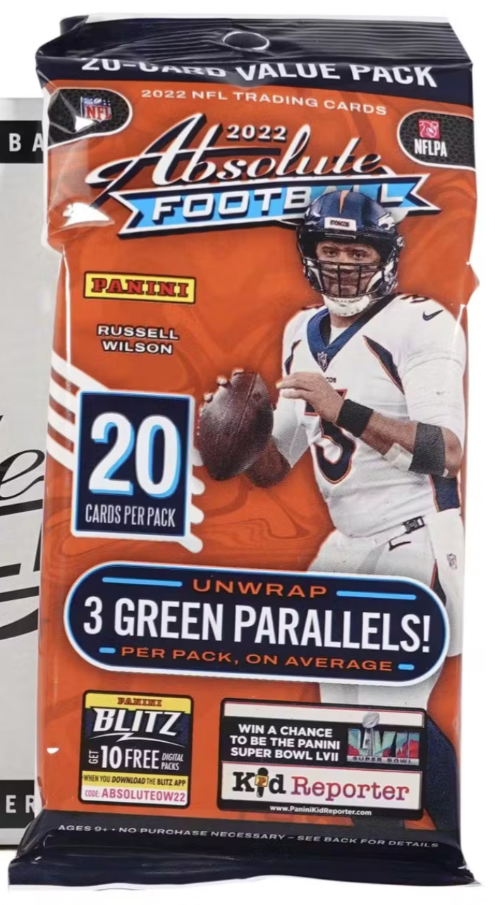 2022 Panini Absolute Football Value Pack sports cards