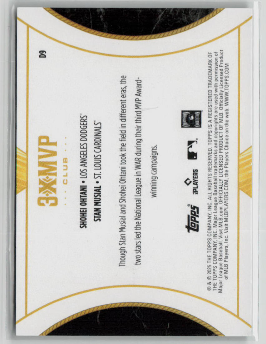 2025 Topps 3xMVP Club Shohei Ohtani Stan Musial 75/99 #D9