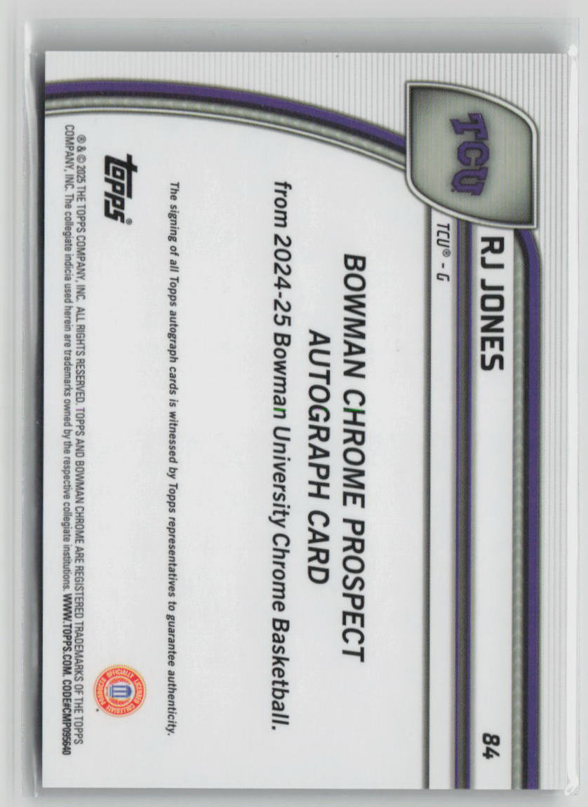 2024-25 Bowman Chrome RJ Jones Autograph Black Wave #84
