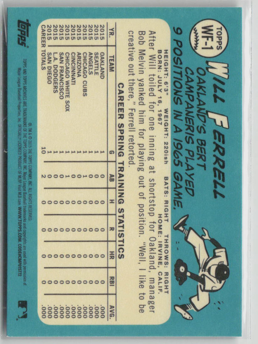 2015 Topps Will Ferrell #WF-1