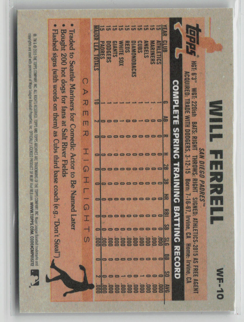 2015 Topps Will Ferrell #WF-10