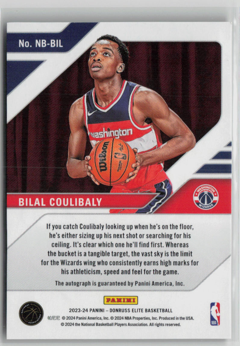 2023-24 Panini Donruss Elite New Breed Bilal Coulibaly Auto Gold 10/10 #NB-BIL