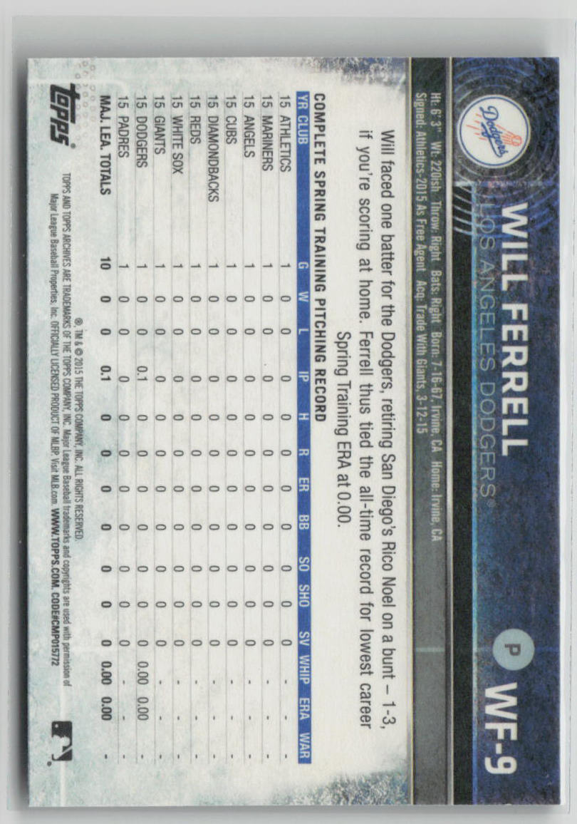 2015 Topps Will Ferrell #WF-9