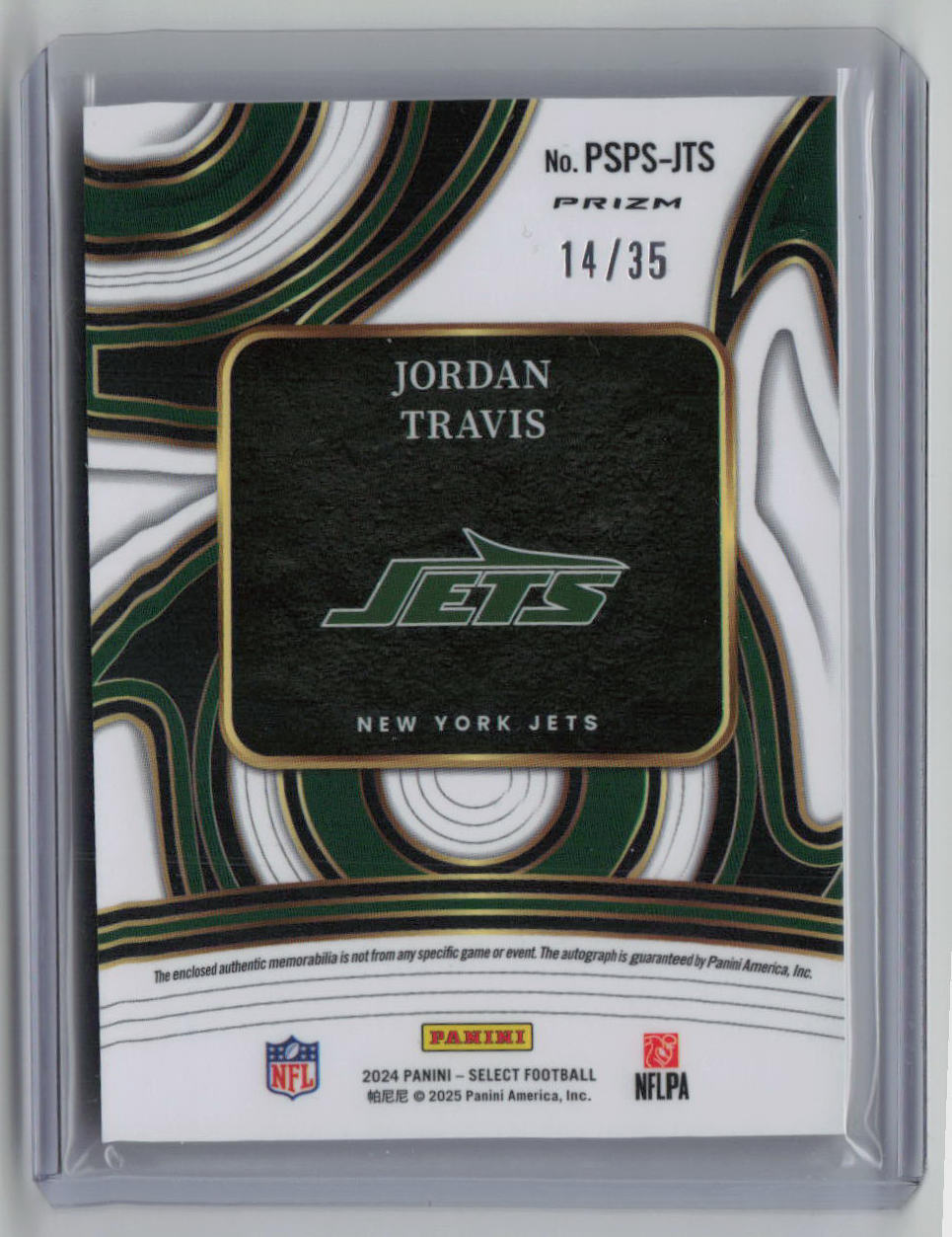 2024 Panini Select Jordan Travis Orange Pulsar 14/35 Rookie Patch Auto #PSPS-JTS