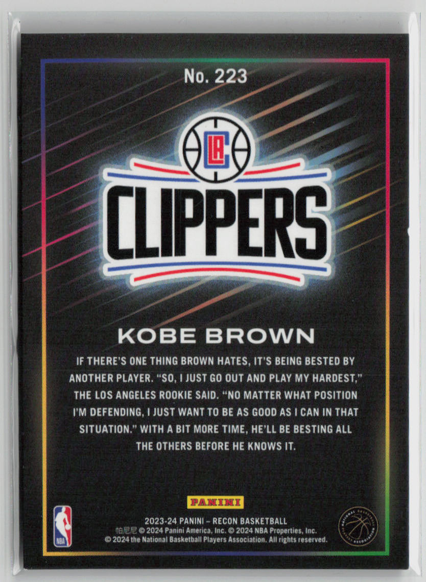 2023-24 Panini Recon Kobe Brown RC 01/12 #223