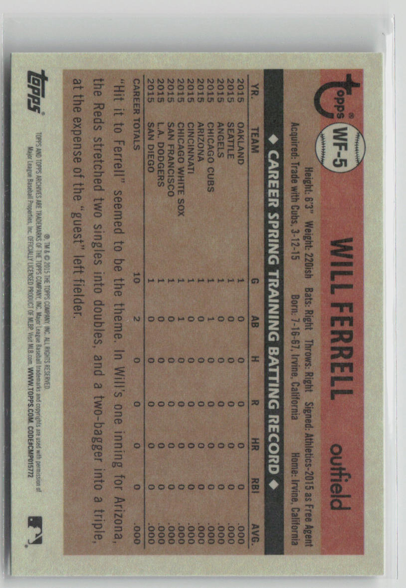 2015 Topps Will Ferrell #WF-5