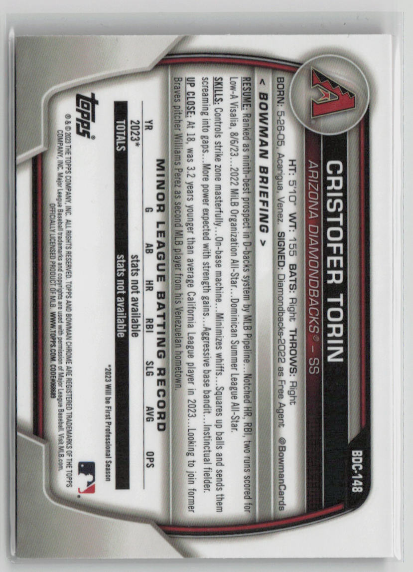 2023 Bowman Chrome Cristofer Torin 11/25 Orange #BDC-148