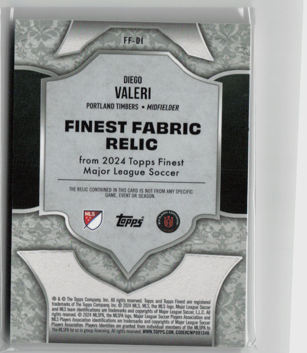 2024 Topps Finest Diego Valeri 04/25 Finest Fabric Relic #FF-DV