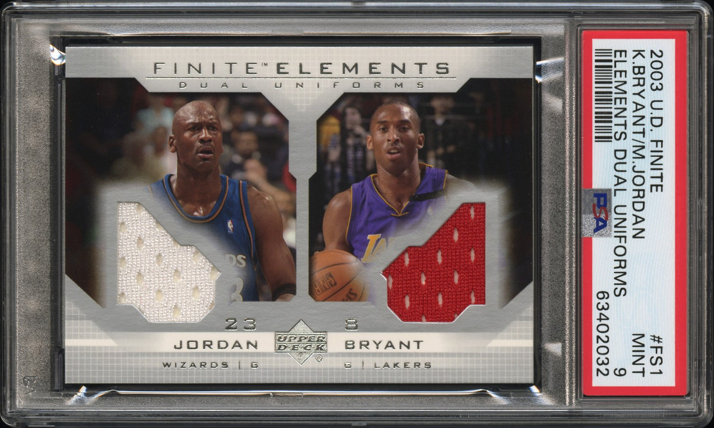 2003 Upper Deck Finite Elements Dual Uniforms Warm-Up Michael Jordan #FS1 PSA 9
