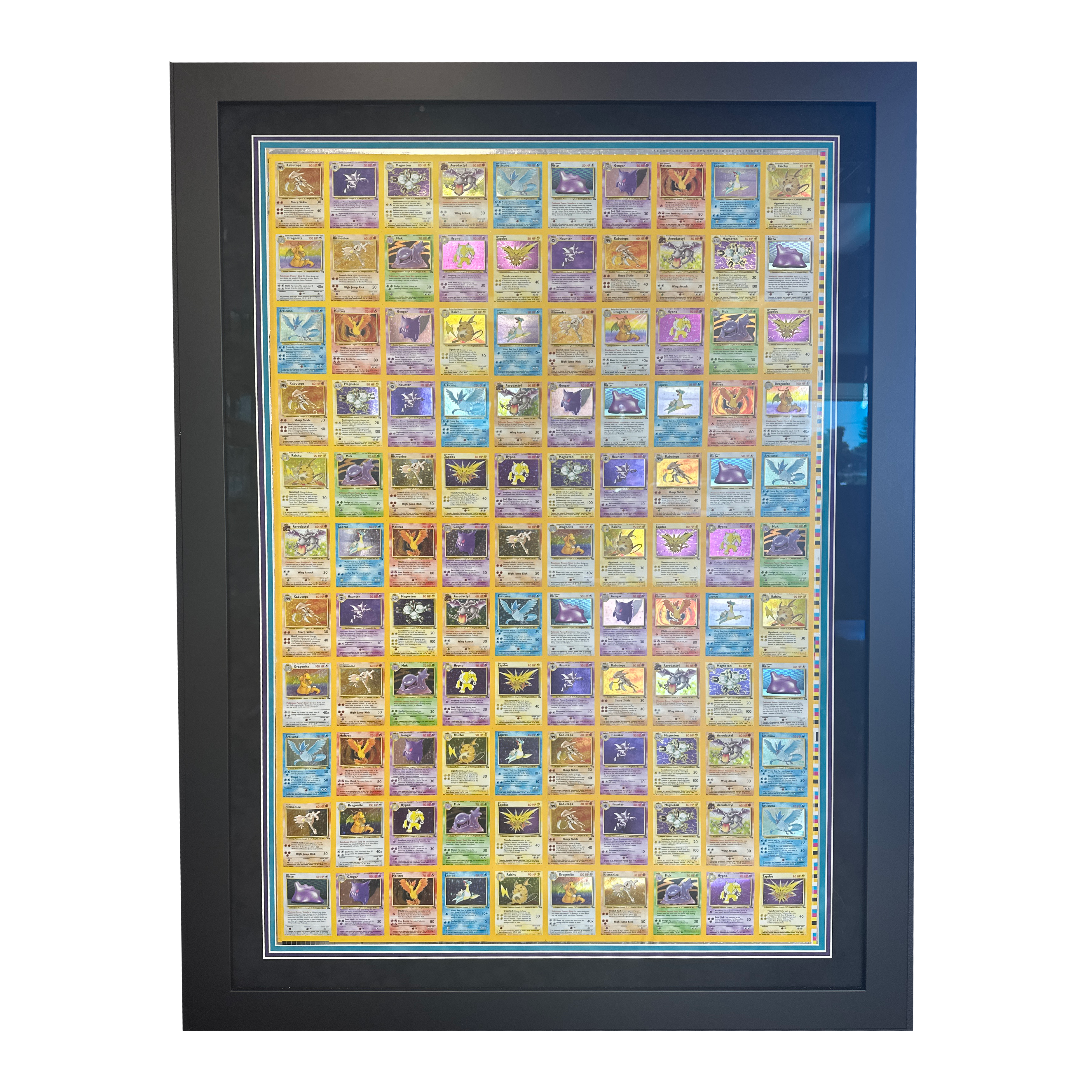uncut pokemon card sheet Framed Pokemon Fossil Uncut Sheet