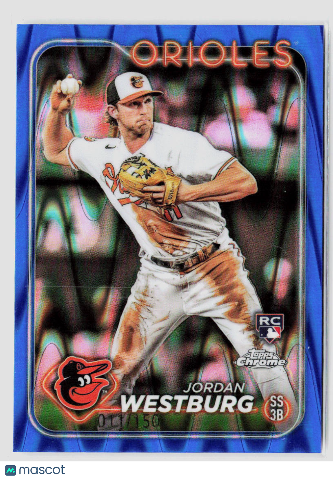 2024 Topps Chrome Jordan Westburg 011/150 Rookie Blue Ray Wave #66