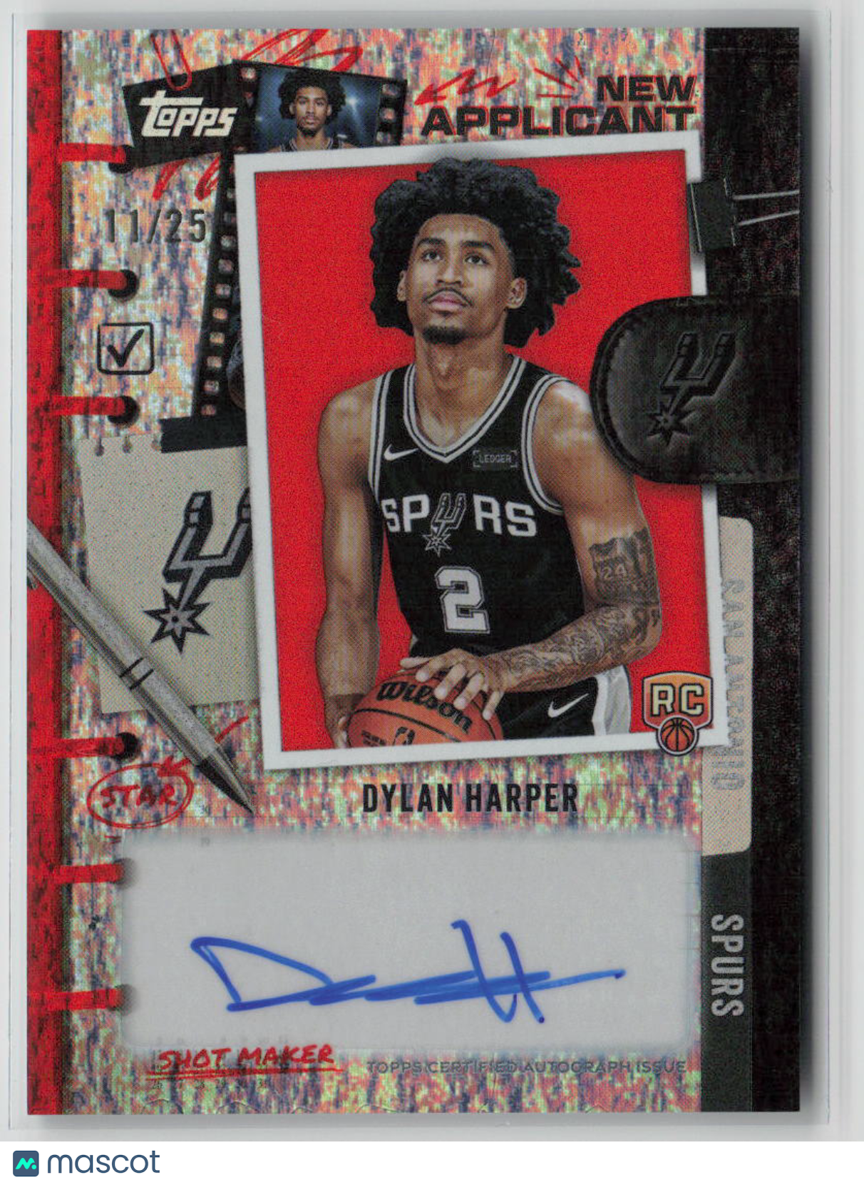 2025 Topps New Applicant Dylan Harper Rookie Auto Orange 11/25 #NA-DH