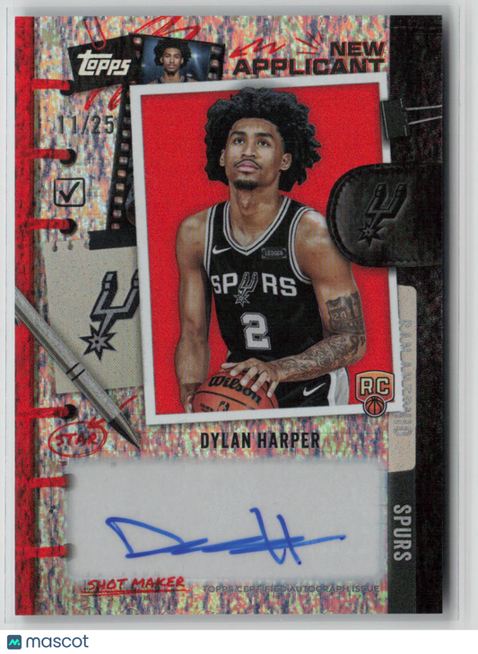 2025 Topps New Applicant Dylan Harper Rookie Auto Orange 11/25 #NA-DH