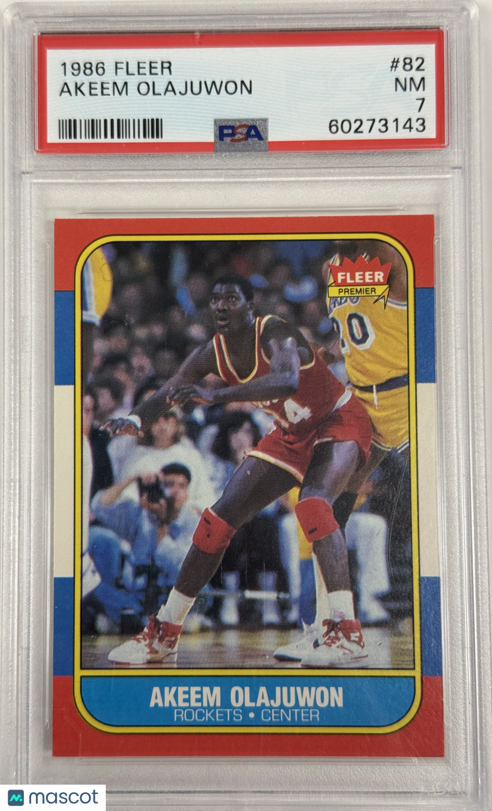 1986 Fleer Akeem Olajuwon #82 PSA 7