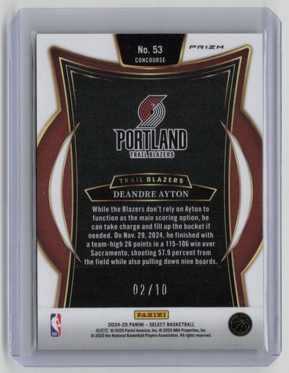 2024-25 Panini Select Prizm Deandre Ayton 02/10 Concourse #53