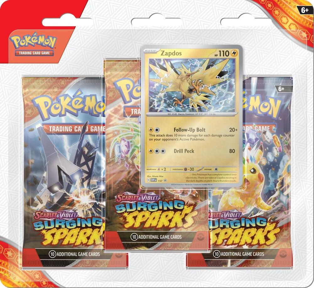 Pokemon Scarlet & Violet Surging Sparks 3 Pack Blister
