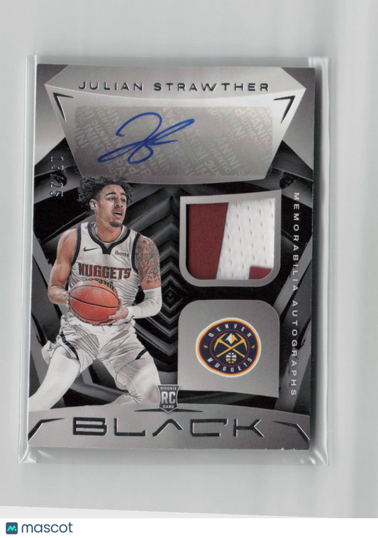 2023-24 Panini Black Julian Strawther Autograph Patch RC 13/25 #RMA-JS