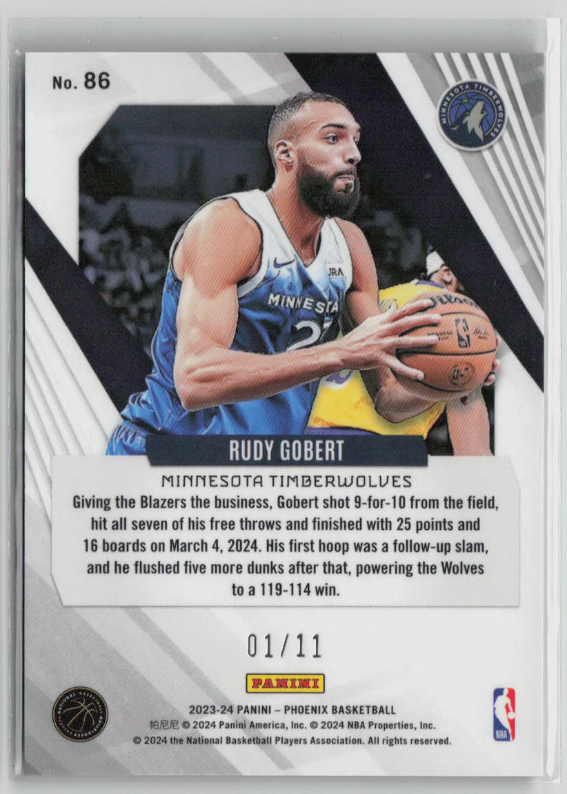 2023-24 Panini Phoenix Rudy Gobert Red Pandora FOTL 01/11 #86