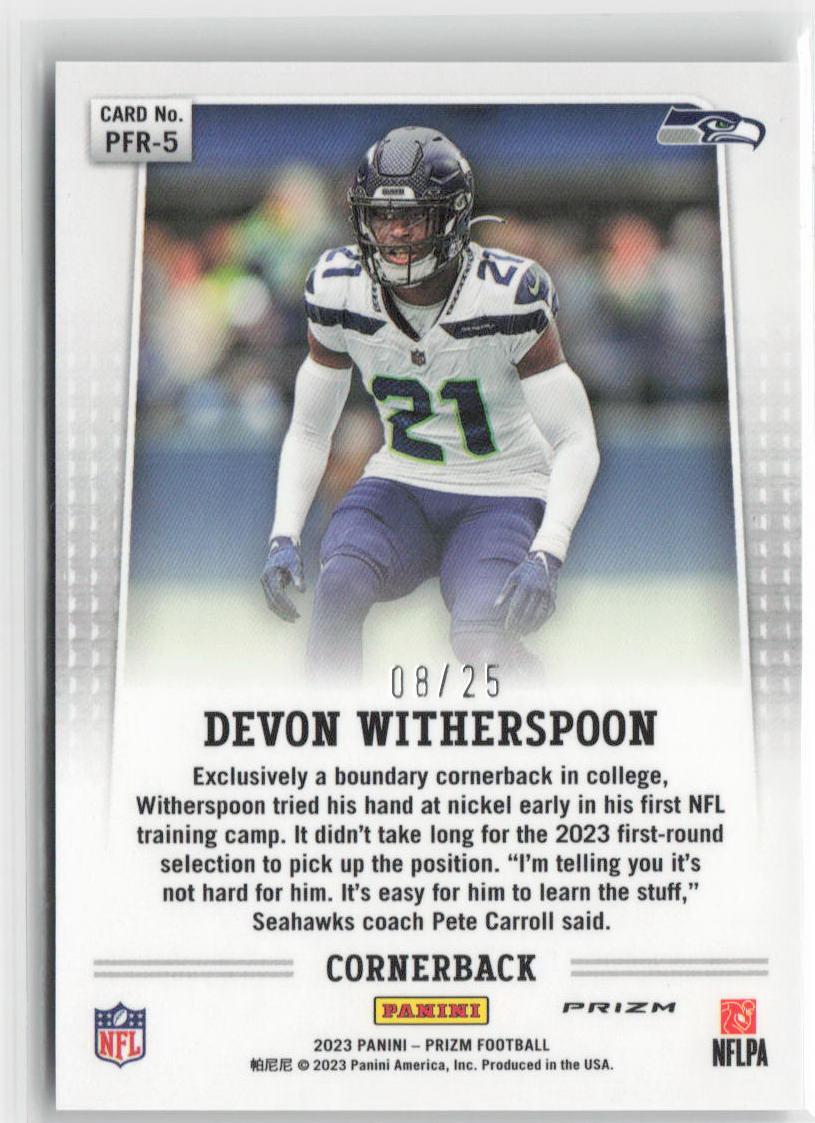 2023 Prizm Devon Witherspoon Rookie Throwback Variation Mojo 08/25 PFR-5