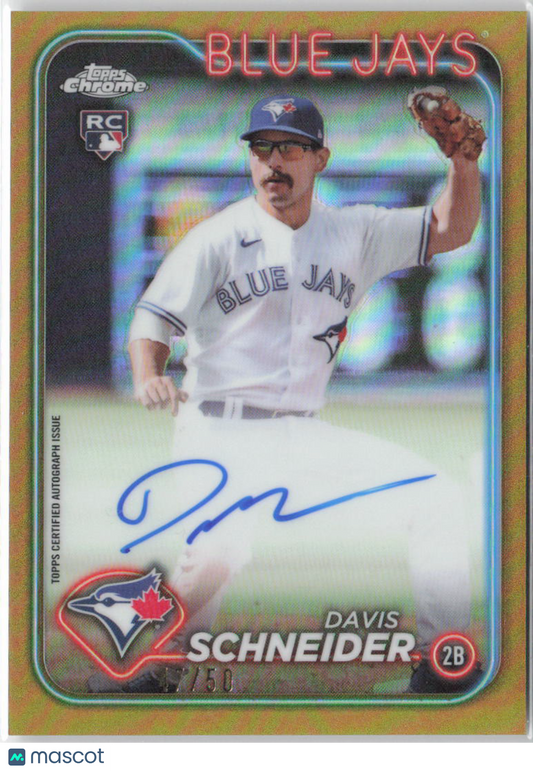 2024 Topps Chrome Davis Schneider RC Auto Gold #/50 #RA-DSC