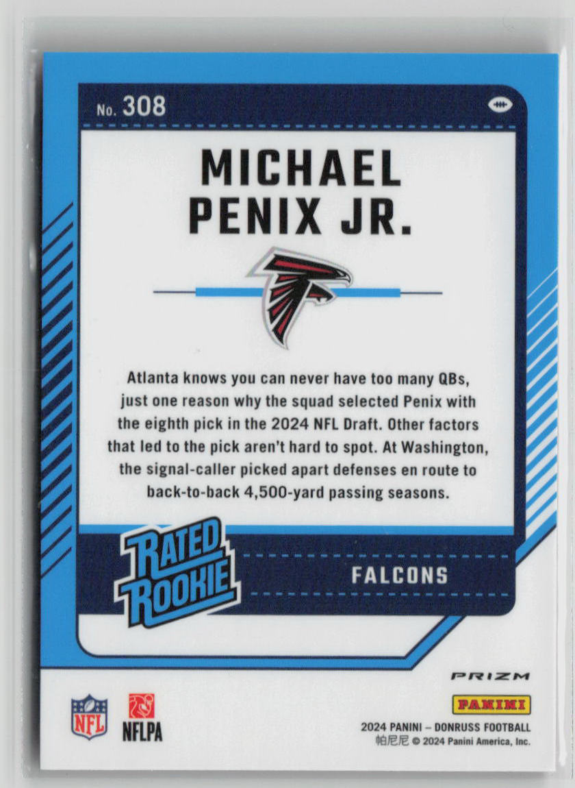 2024 Panini Donruss Michael Penix Jr. Red Pandora #308