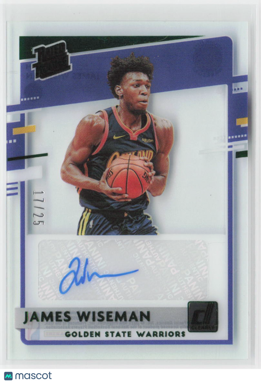 2020-21 Clearly Donruss James Wiseman Rookie Auto Holo Green 17/25 #RRA-JWM