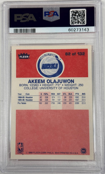 1986 Fleer Akeem Olajuwon #82 PSA 7