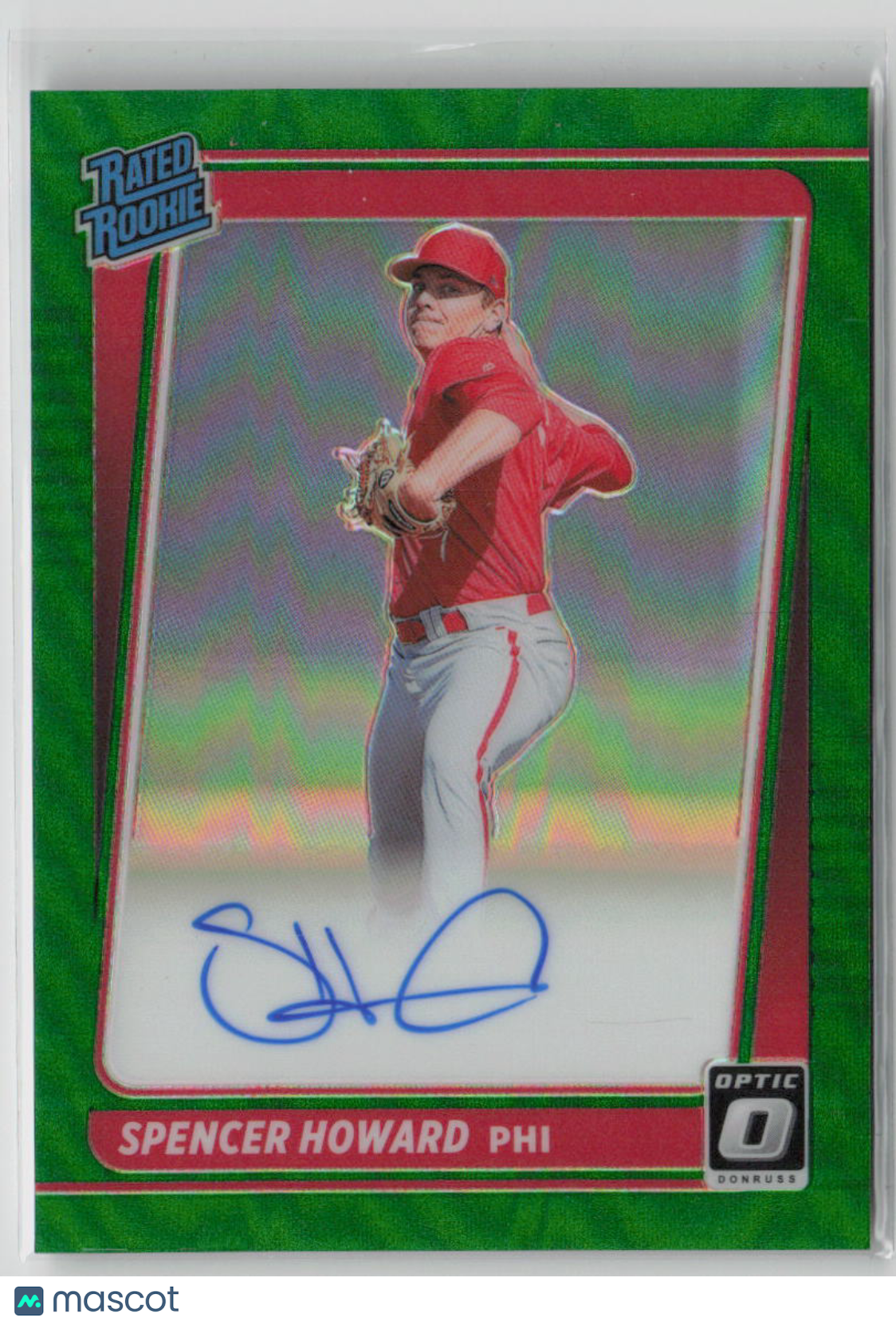 2021 Donruss Optic Spencer Howard Rated Rookie Green Auto 1/5 RRS-SP