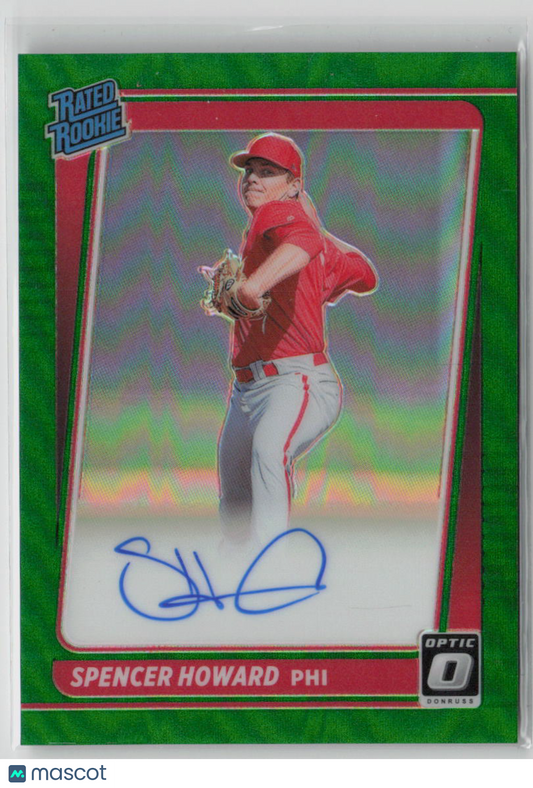 2021 Donruss Optic Spencer Howard Rated Rookie Green Auto 1/5 RRS-SP