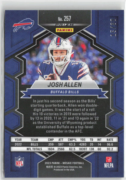 2023 Panini Mosaic Josh Allen 15/80 Red Yellow Choice #257