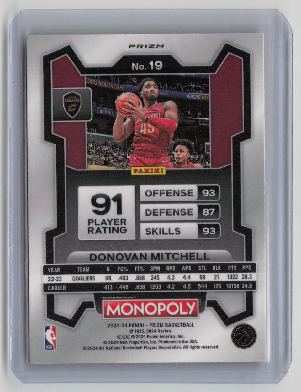 2023-24 Panini Prizm Monopoly Donovan Mitchell Hand Shake Deal #19
