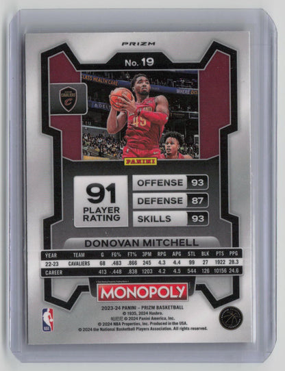 2023-24 Panini Prizm Monopoly Donovan Mitchell Hand Shake Deal #19